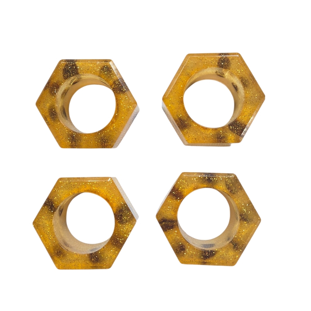 Coffee Bean Napkin Rings Set Of 4 - Handmade